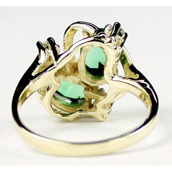 10K Gold Ladies Ring Created Emerald R016 Image 4