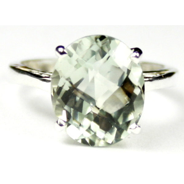 Sterling Silver Ladies Ring Green Amethyst SR055 Image 1