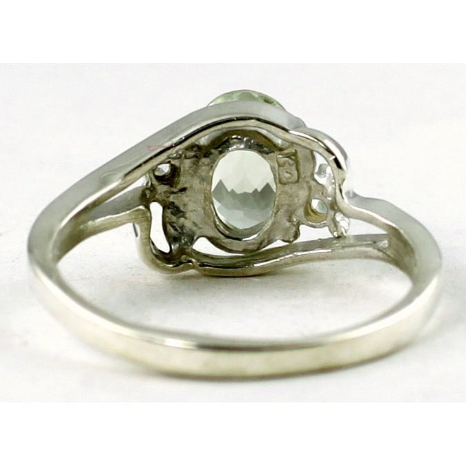 SR176 Green Amethyst 925 Sterling Silver Ring Image 4