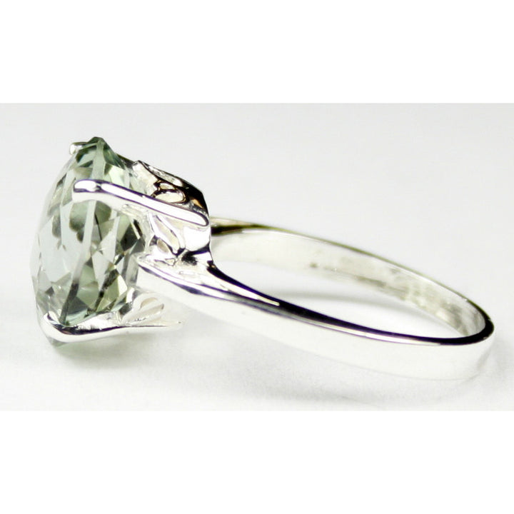 Sterling Silver Ladies Ring Green Amethyst SR055 Image 3