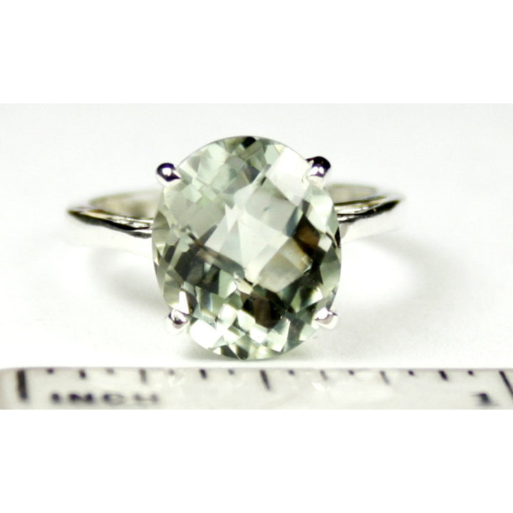 Sterling Silver Ladies Ring Green Amethyst SR055 Image 4