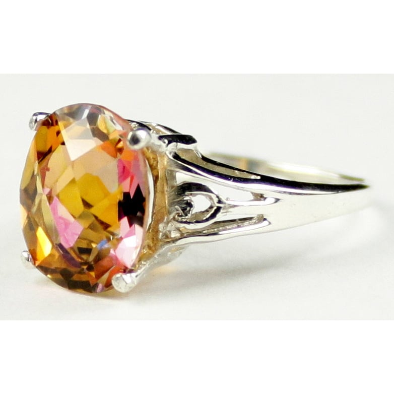 SR139 4.5 cts Twilight Fire Topaz Sterling Silver Ring Image 2