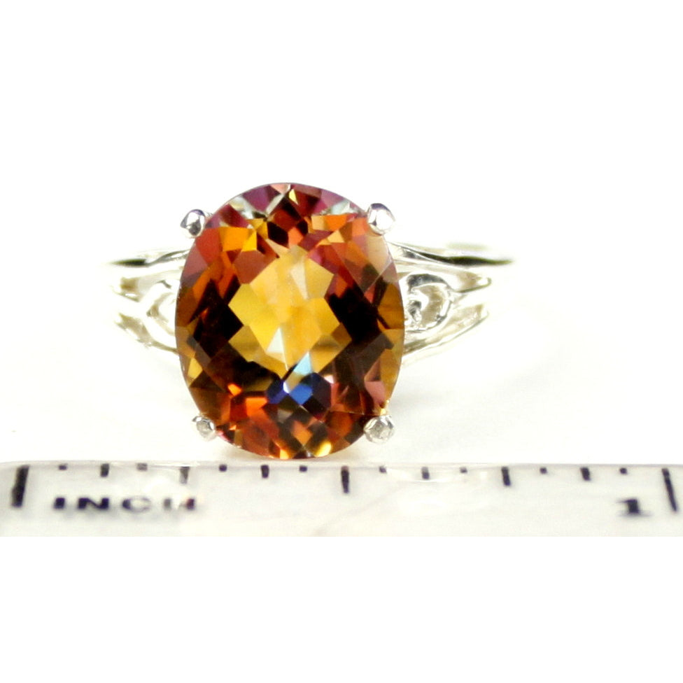 SR139 4.5 cts Twilight Fire Topaz Sterling Silver Ring Image 4