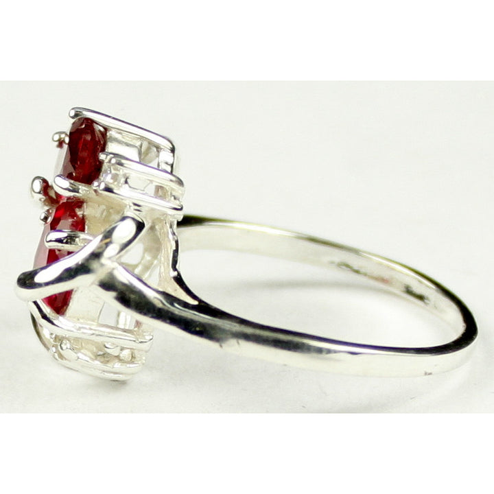 Sterling Silver Ladies Ring Created Ruby SR016 Image 3