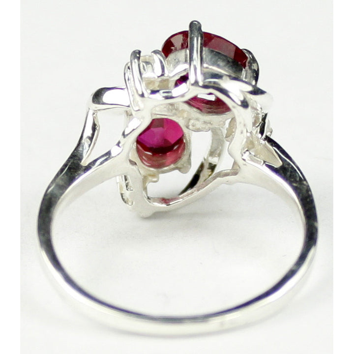 Sterling Silver Ladies Ring Created Ruby SR016 Image 4