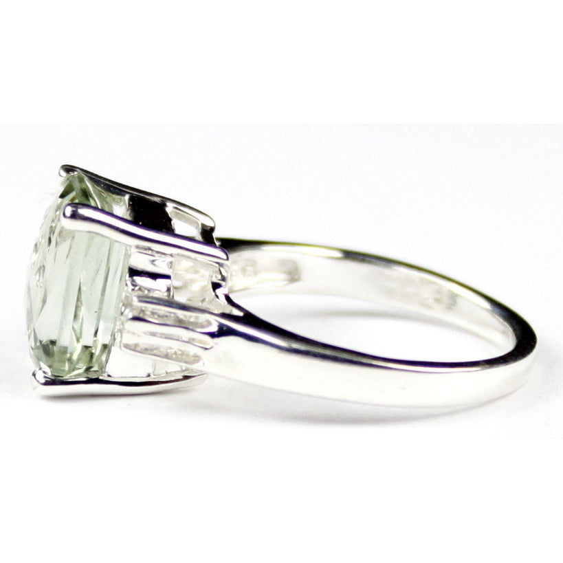 SR221 Green Amethyst Sterling Silver Ring Image 4