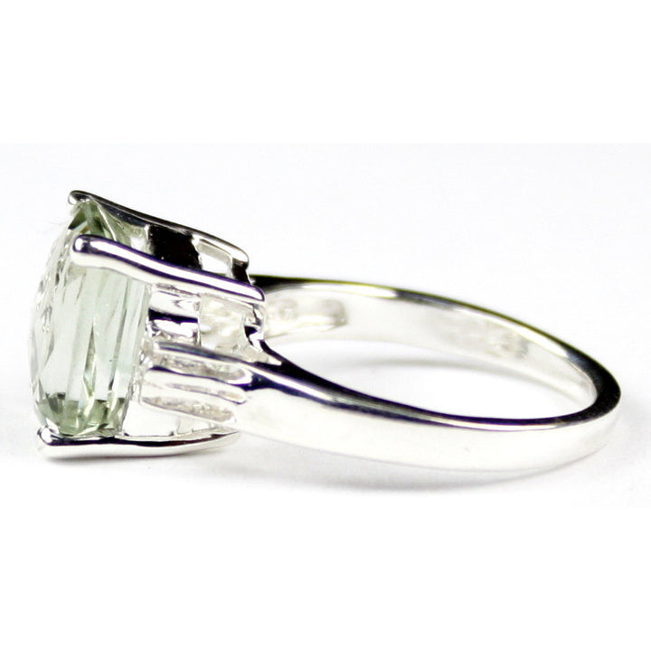 SR221 Green Amethyst Sterling Silver Ring Image 4