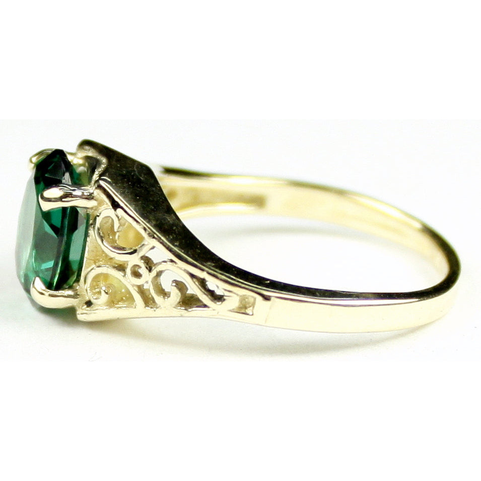 10K Gold Ladies Ring Created Emerald R005 Image 3
