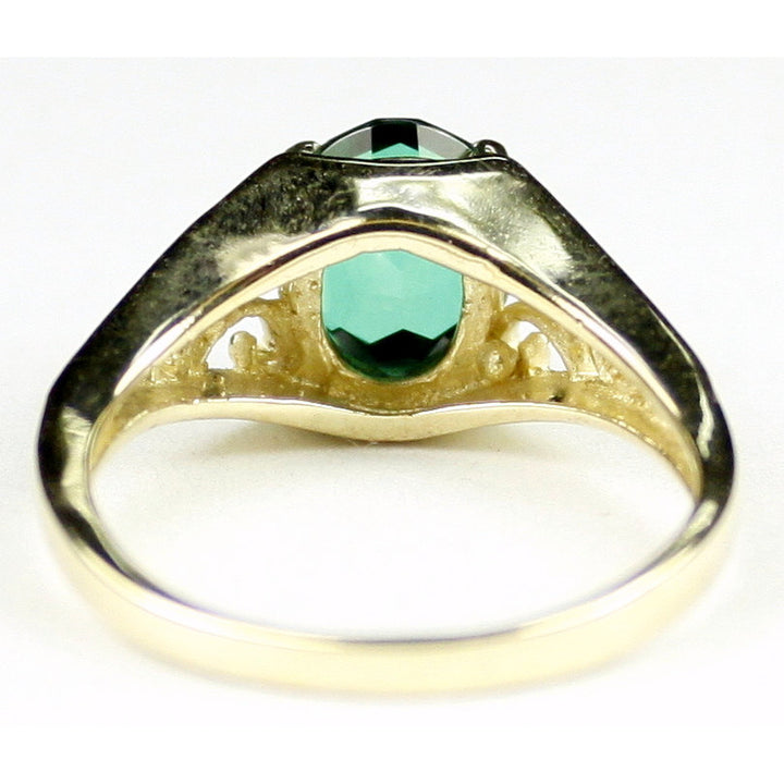 10K Gold Ladies Ring Created Emerald R005 Image 4