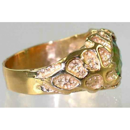 R168Mystic Fire Topaz10K Yellow Gold Mens Ring Image 2
