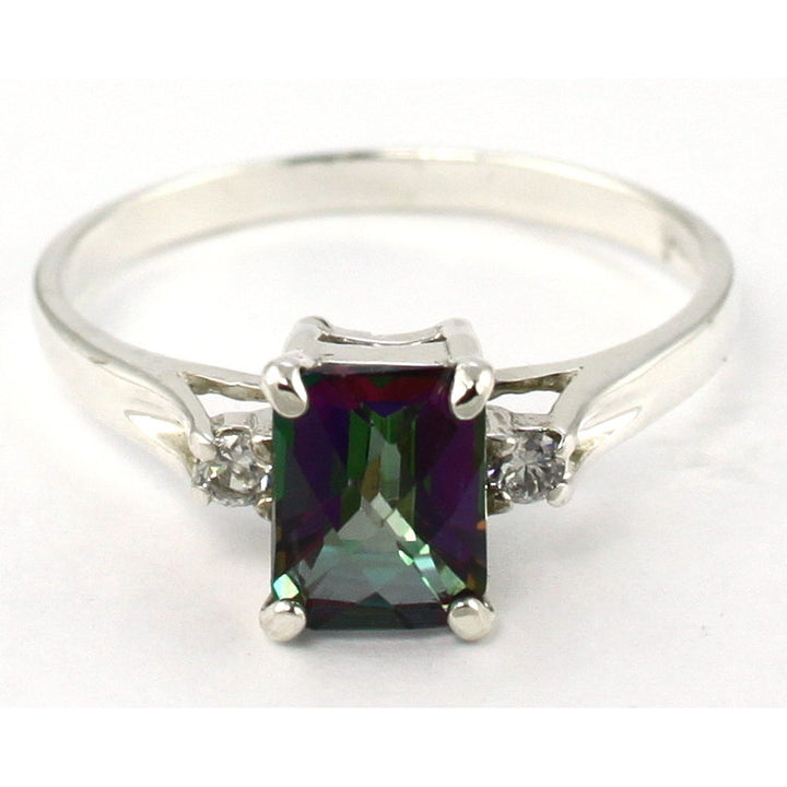 SR171 8x6mm Mystic Fire Topaz 925 Sterling Silver Ring Image 1