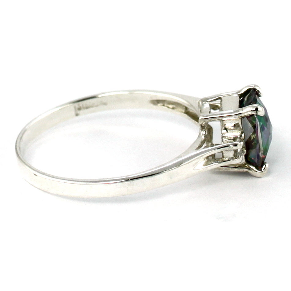 SR171 8x6mm Mystic Fire Topaz 925 Sterling Silver Ring Image 3