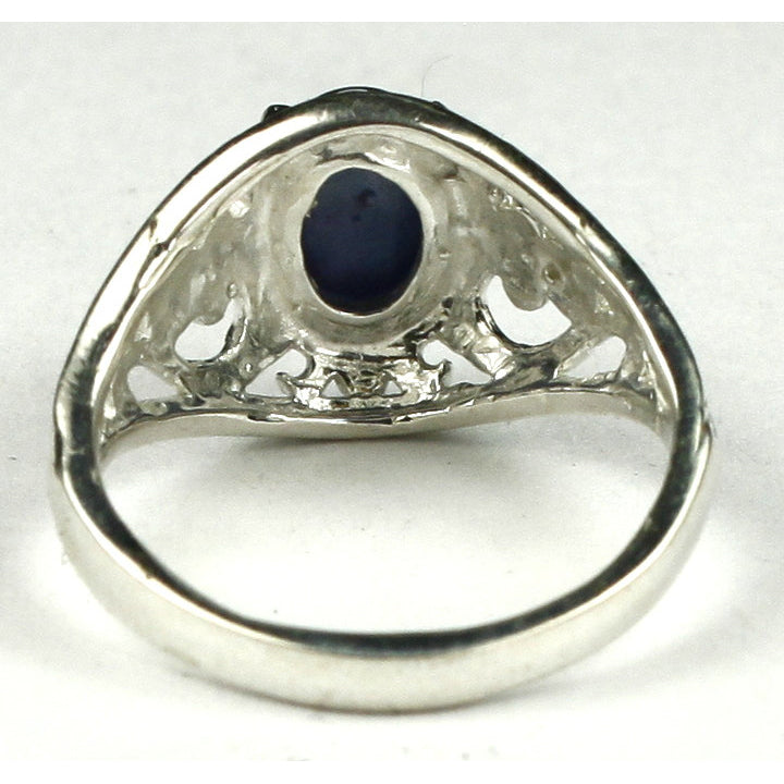 SR111 Natural Blue Star Sapphire Sterling Silver Ring Image 4