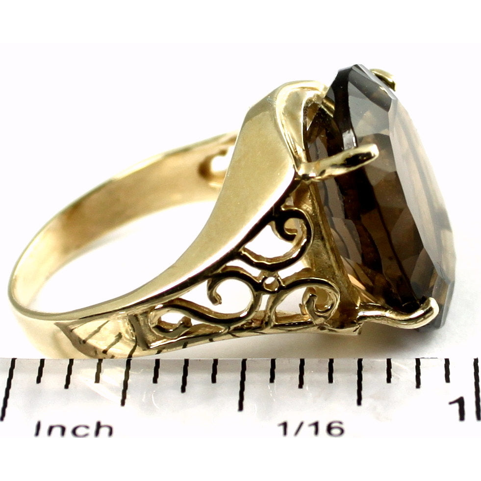 10K Gold Ring Smoky Quartz R049 Image 4