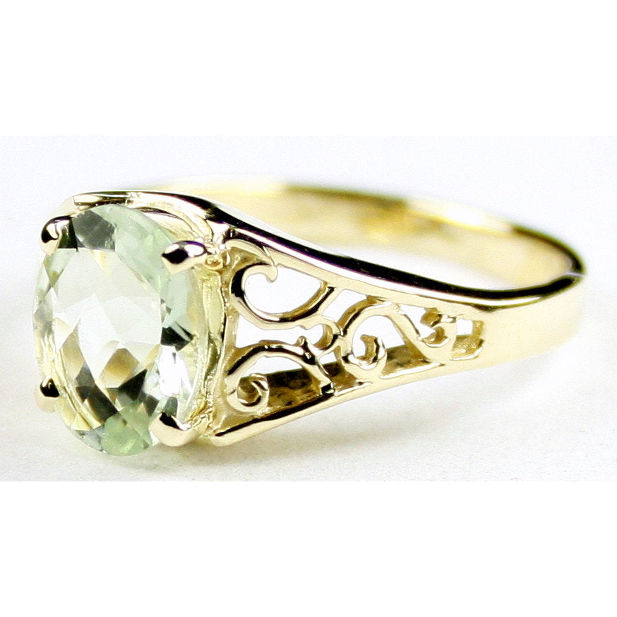 10K Gold Ladies Ring Green Amethyst  R005 Image 2