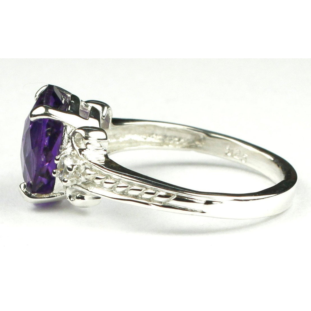 SR136 Amethyst 925 Sterling Silver Ring Image 3