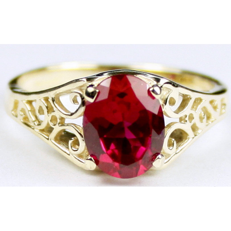 10K Gold Ladies Ring Created Ruby  R005 Image 1