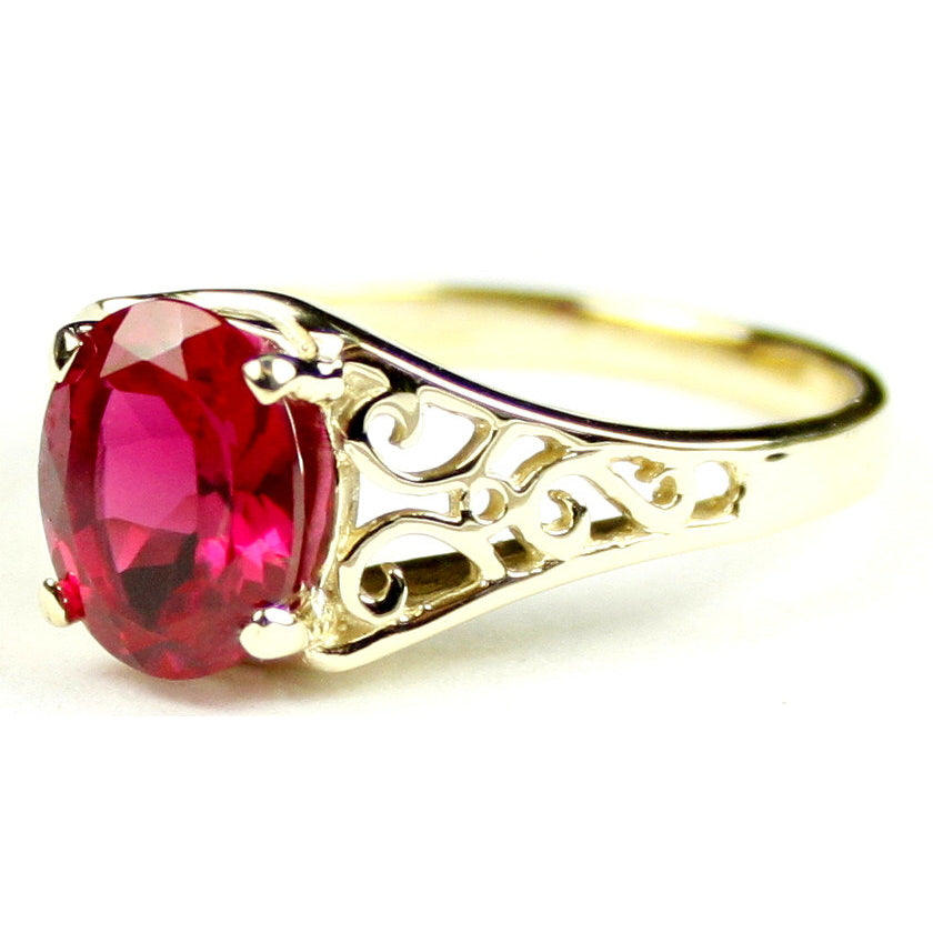 10K Gold Ladies Ring Created Ruby  R005 Image 2
