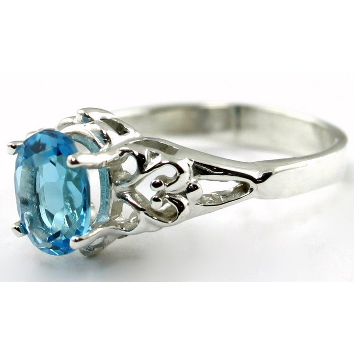 SR302 Swiss Blue Topaz 925 Sterling Silver Ring Image 2