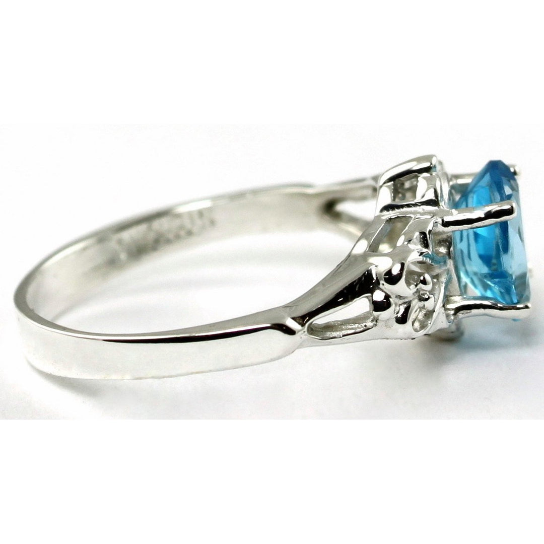 SR302 Swiss Blue Topaz 925 Sterling Silver Ring Image 3