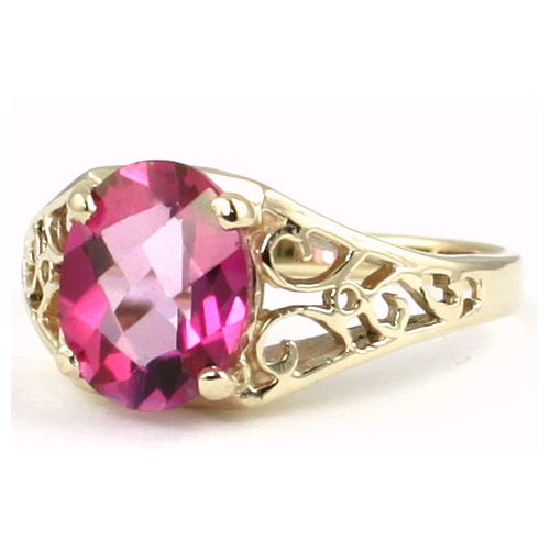 10K Gold Ladies Ring Pure Pink Topaz R005 Image 3