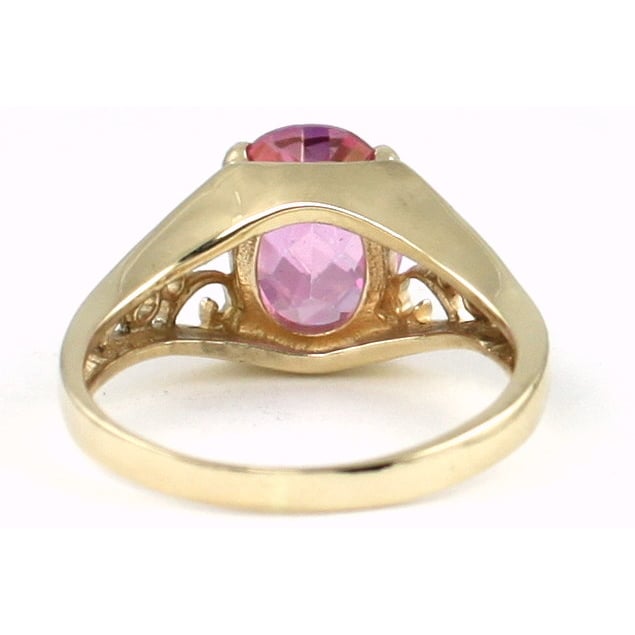 10K Gold Ladies Ring Pure Pink Topaz R005 Image 4