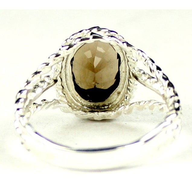 SR070 9x7mm Smoky Quartz 925 Sterling Silver Ring Image 4