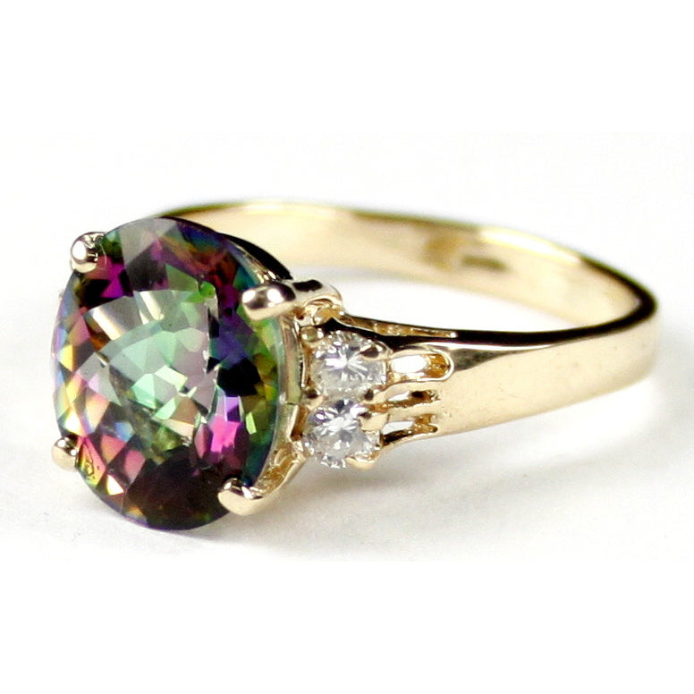 R123 Mystic Fire Topaz 10K Yellow Gold Ring Image 2