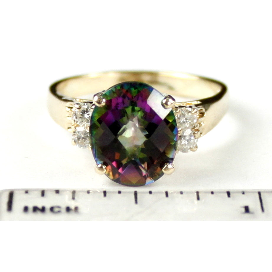 R123 Mystic Fire Topaz 10K Yellow Gold Ring Image 4