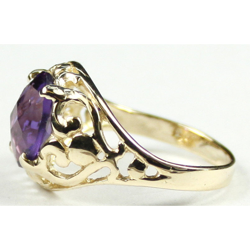 10K Gold Ring Amethyst R004 Image 3