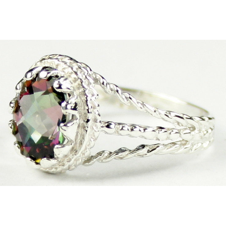 SR070 9x7mm Mystic Fire Topaz 925 Sterling Silver Ring Image 2