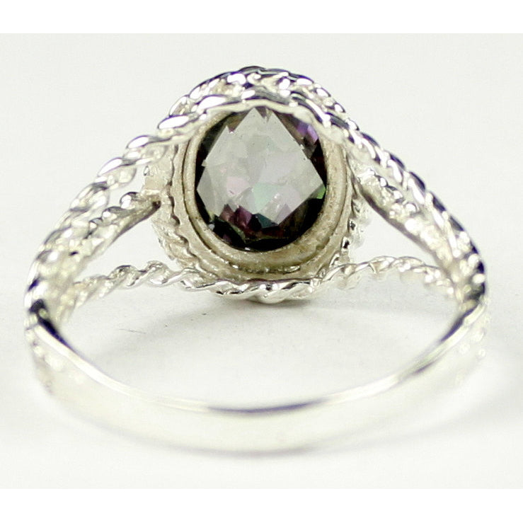 SR070 9x7mm Mystic Fire Topaz 925 Sterling Silver Ring Image 4