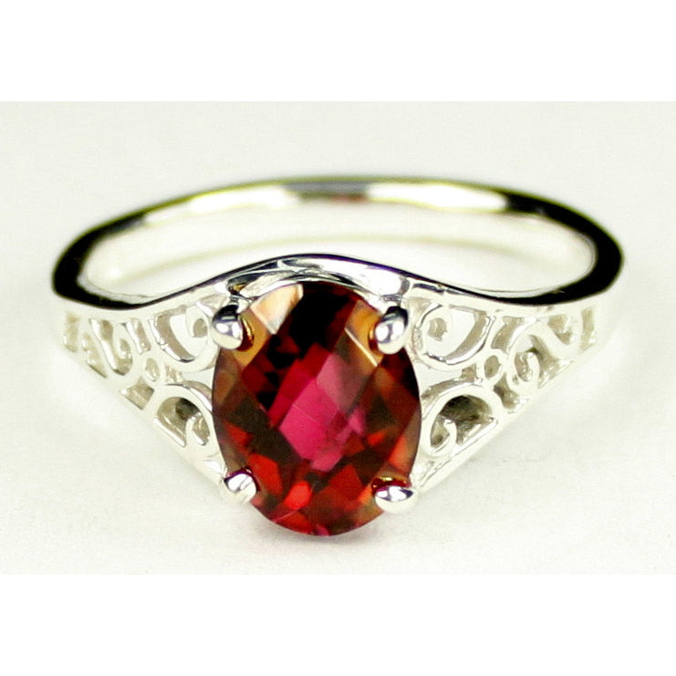 Sterling Silver Ladies Ring Crimson Fire Topaz SR005 Image 1