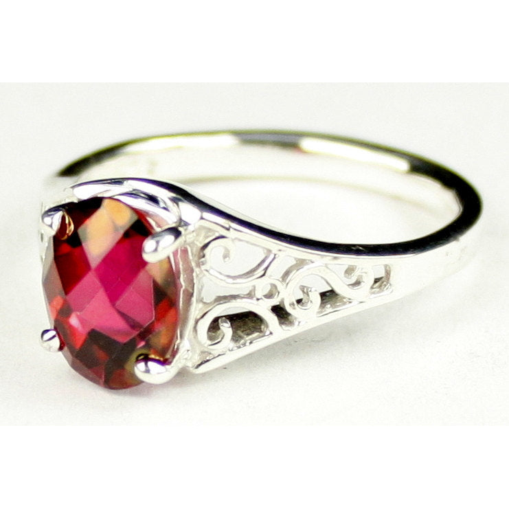 Sterling Silver Ladies Ring Crimson Fire Topaz SR005 Image 2