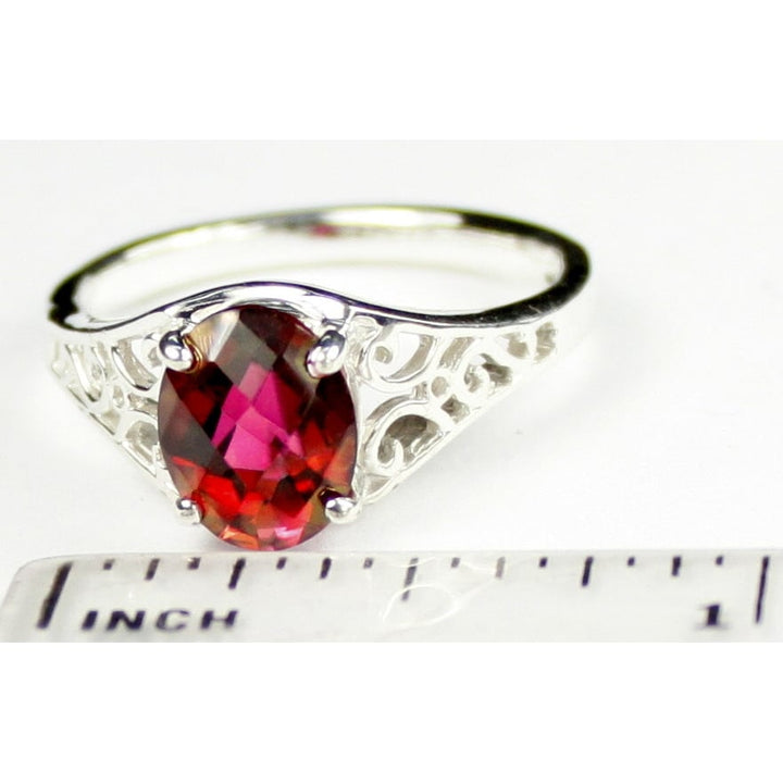 Sterling Silver Ladies Ring Crimson Fire Topaz SR005 Image 4