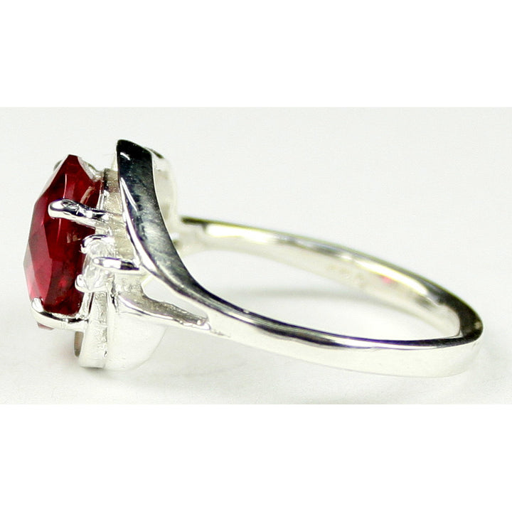 Sterling Silver Ladies Ring Created Ruby SR021 Image 3