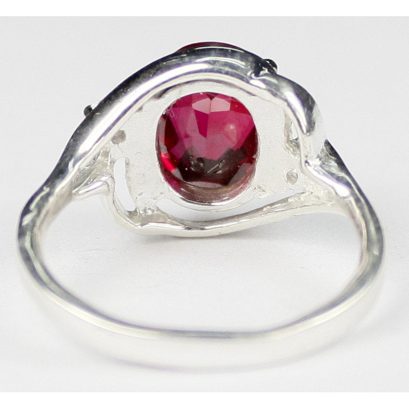 Sterling Silver Ladies Ring Created Ruby SR021 Image 4