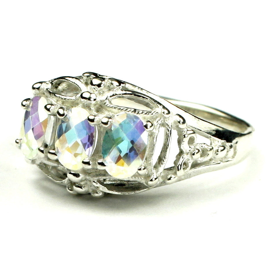 SR163 3 - 6x4mm Mercury Mist Topaz 925 Sterling Silver Ring Image 2