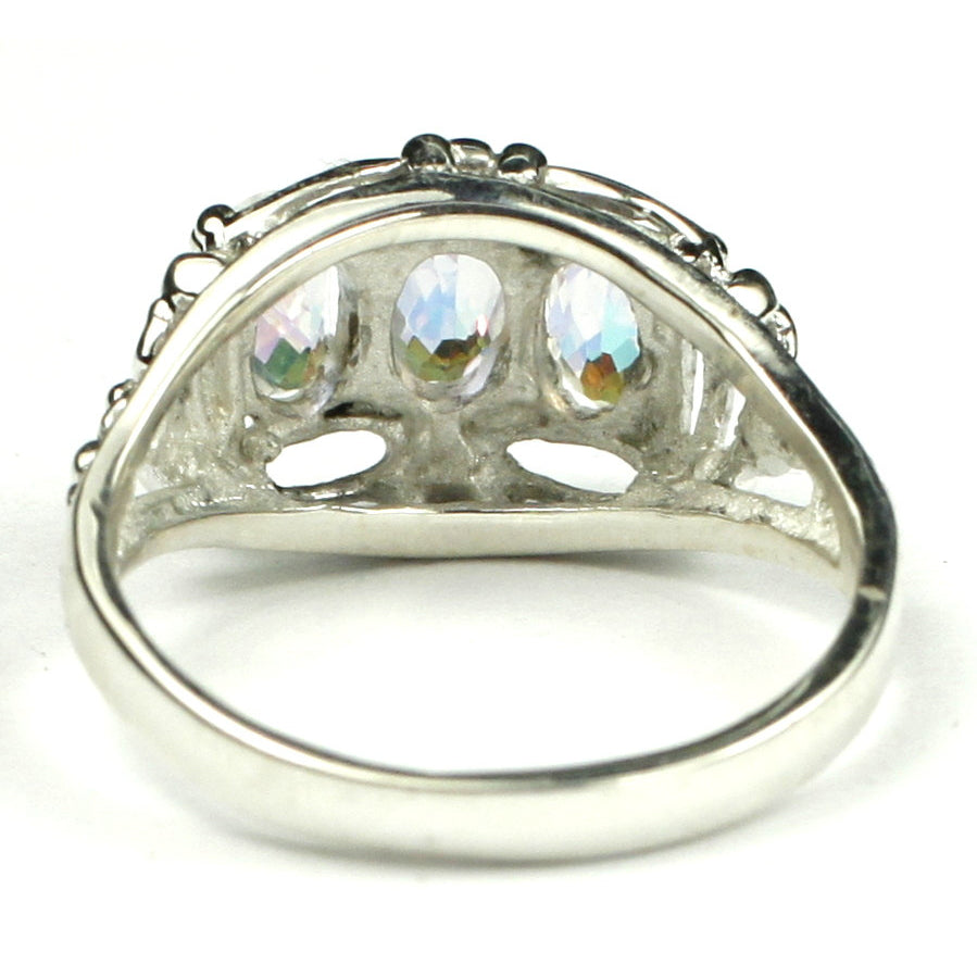 SR163 3 - 6x4mm Mercury Mist Topaz 925 Sterling Silver Ring Image 4