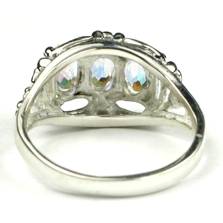 SR163 3 - 6x4mm Mercury Mist Topaz 925 Sterling Silver Ring Image 4