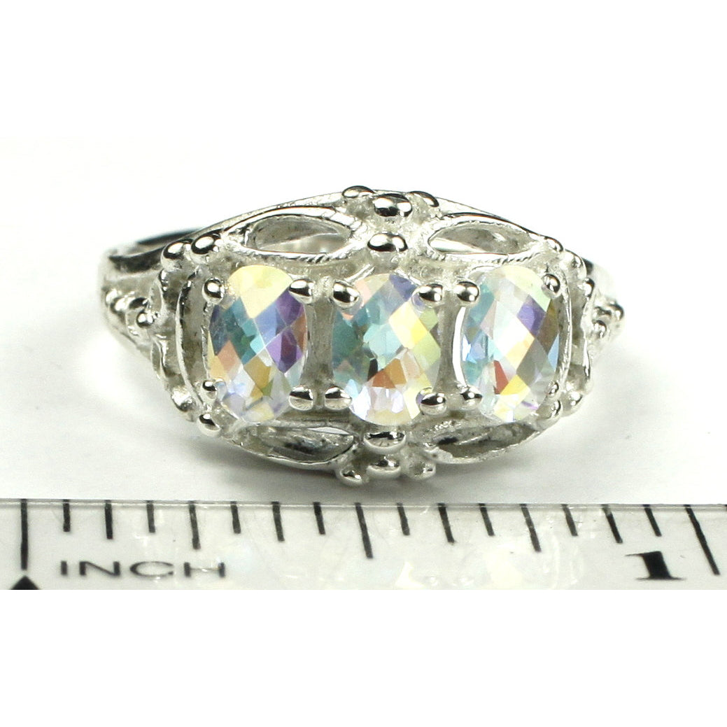 SR163 3 - 6x4mm Mercury Mist Topaz 925 Sterling Silver Ring Image 4