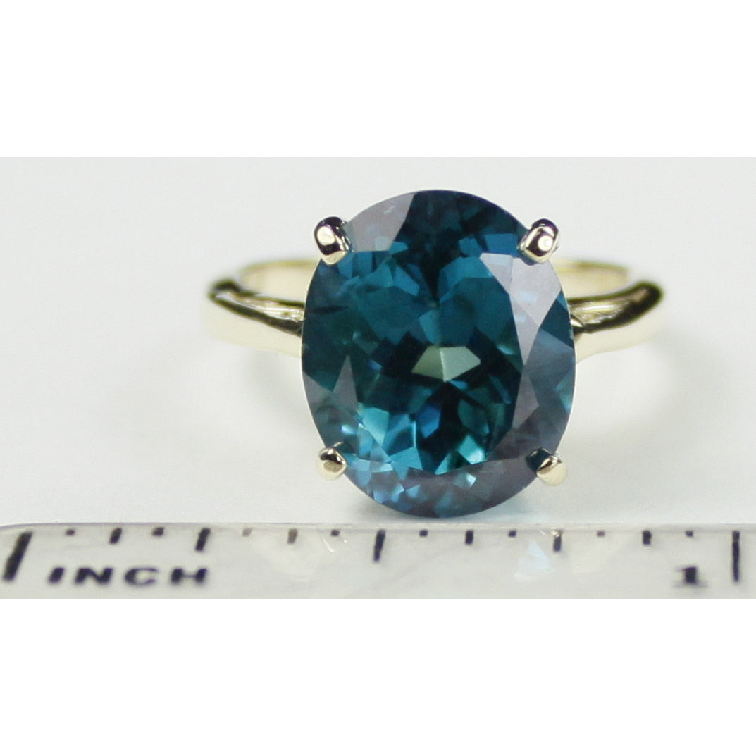 10K Gold Ring Paraiba Topaz R055 Image 4