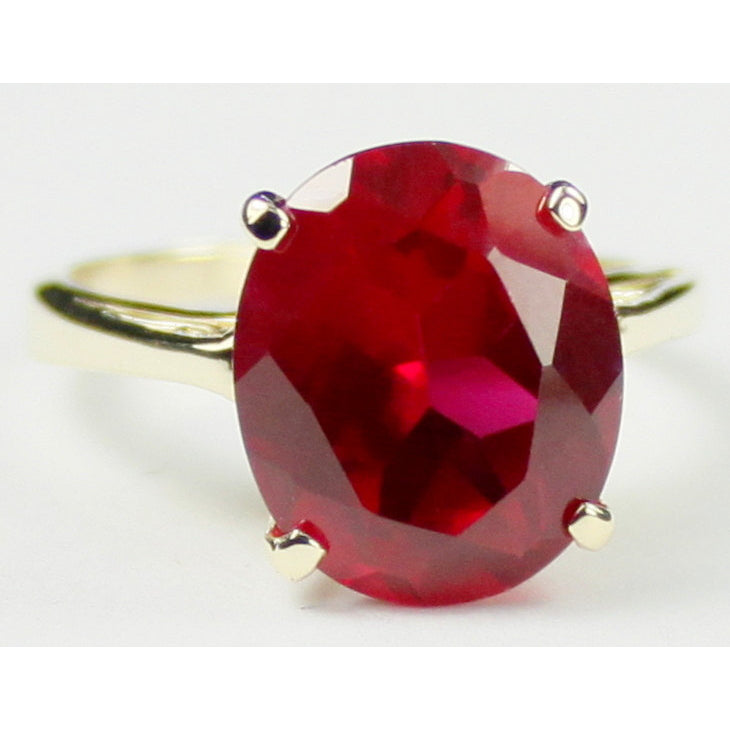 10K Gold Ring Created Ruby R055 Image 1