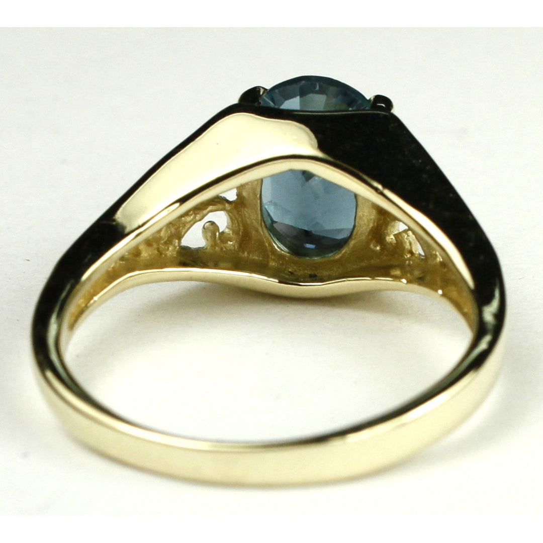 10K Gold Ladies Ring Quantum Cut London Blue Topaz R005 Image 4