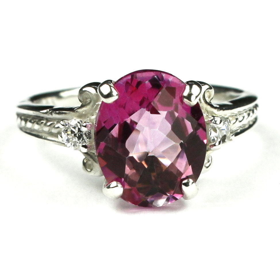 SR136 Pure Pink Topaz 925 Sterling Silver Ring Image 1