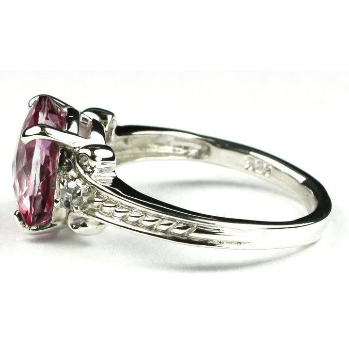 SR136 Pure Pink Topaz 925 Sterling Silver Ring Image 3