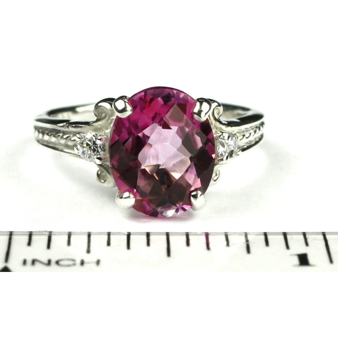 SR136 Pure Pink Topaz 925 Sterling Silver Ring Image 4