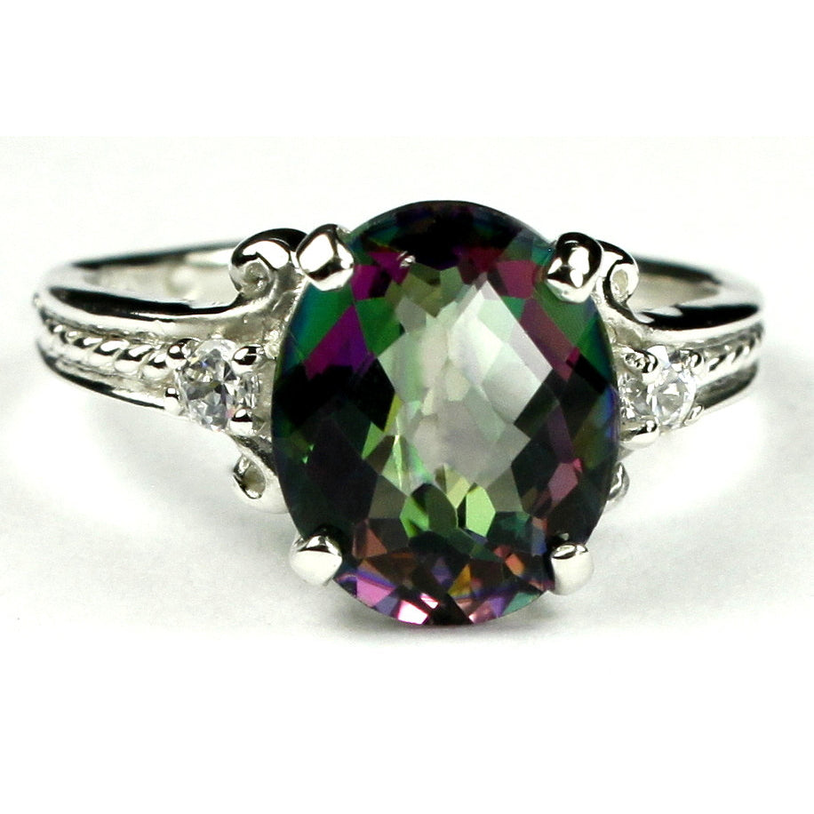 SR136 Mystic Fire Topaz 925 Sterling Silver Ring Image 1