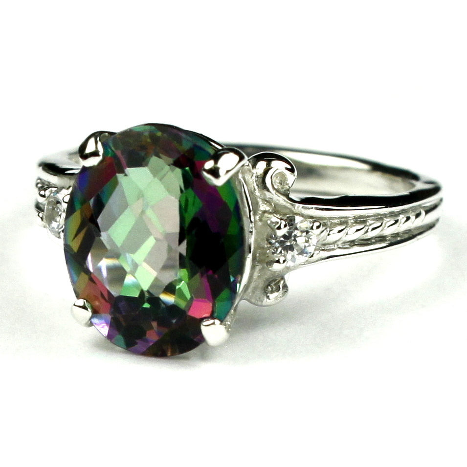 SR136 Mystic Fire Topaz 925 Sterling Silver Ring Image 2