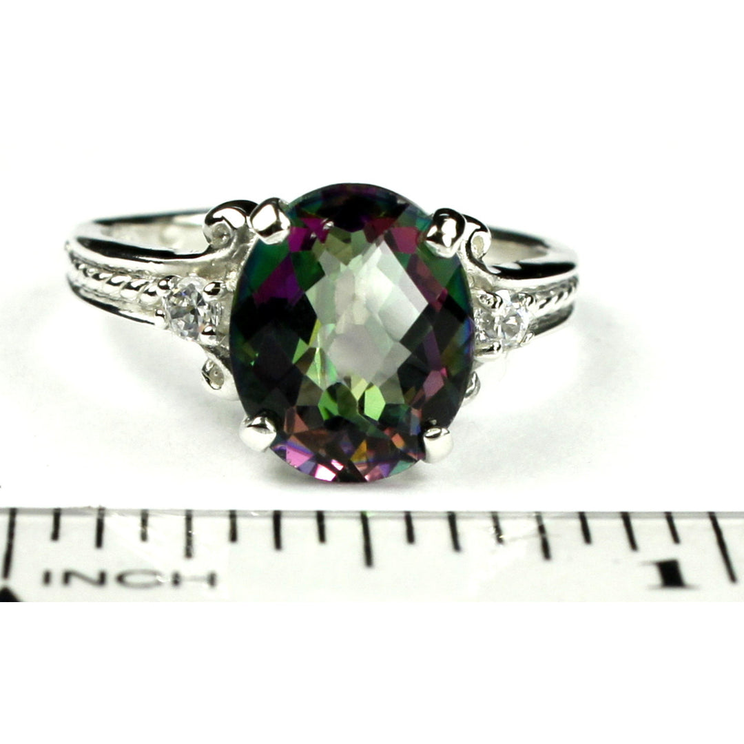 SR136 Mystic Fire Topaz 925 Sterling Silver Ring Image 4